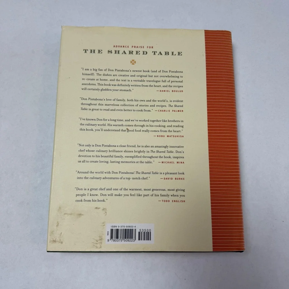 The Shared Table Don Pintabona First Edition Cookbook Italian Global Recipe 2005
